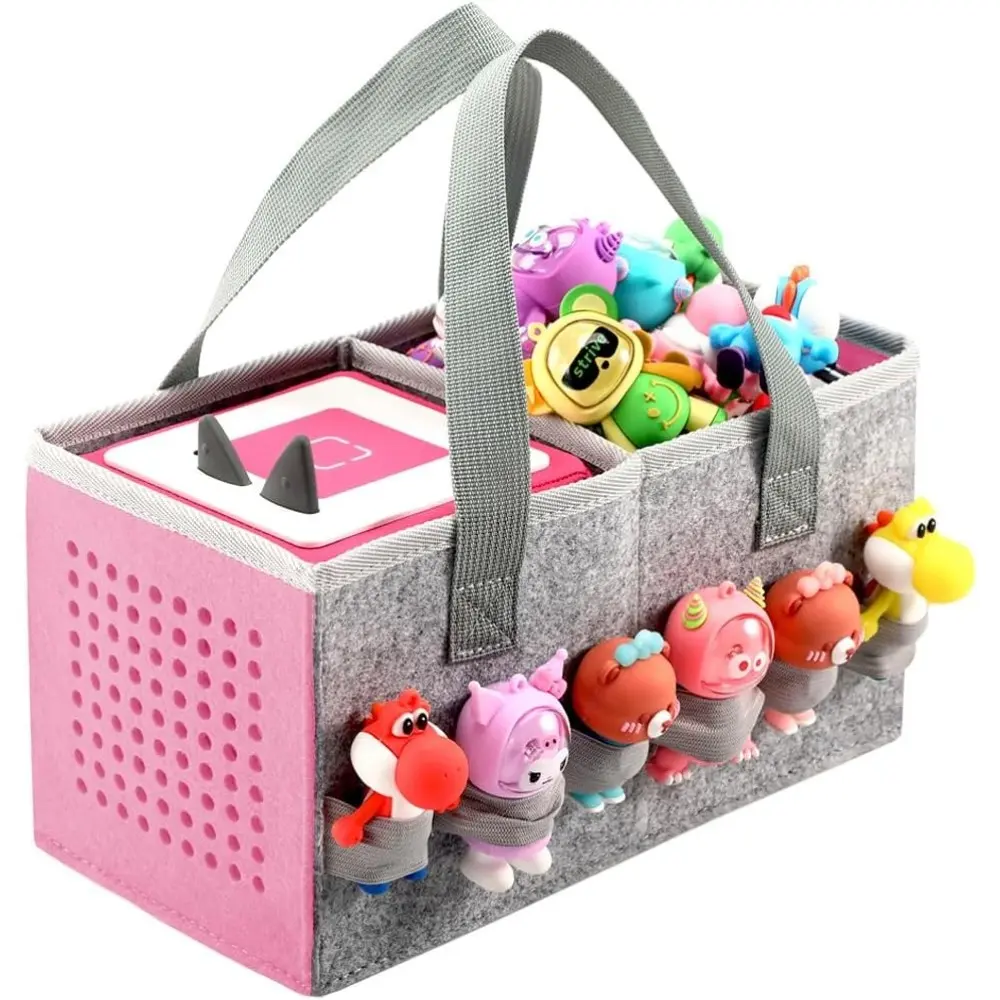 Carrying Case for Figurines, Travel Felt Cloth Musical Toy Folding Bag, Space Saving Organizer, Storage Transportation Bag, Space Saver Storage, Foldable Organizers, Space Saver Bags
