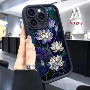 Phone case for iPhone 16 Pro Max 15 Plus 16E 14 13 12 11 XS XR Lotus Reverie Advanced fashion gift Anti-Scratch Shockproof TPU Bumper Drop-proof Cover