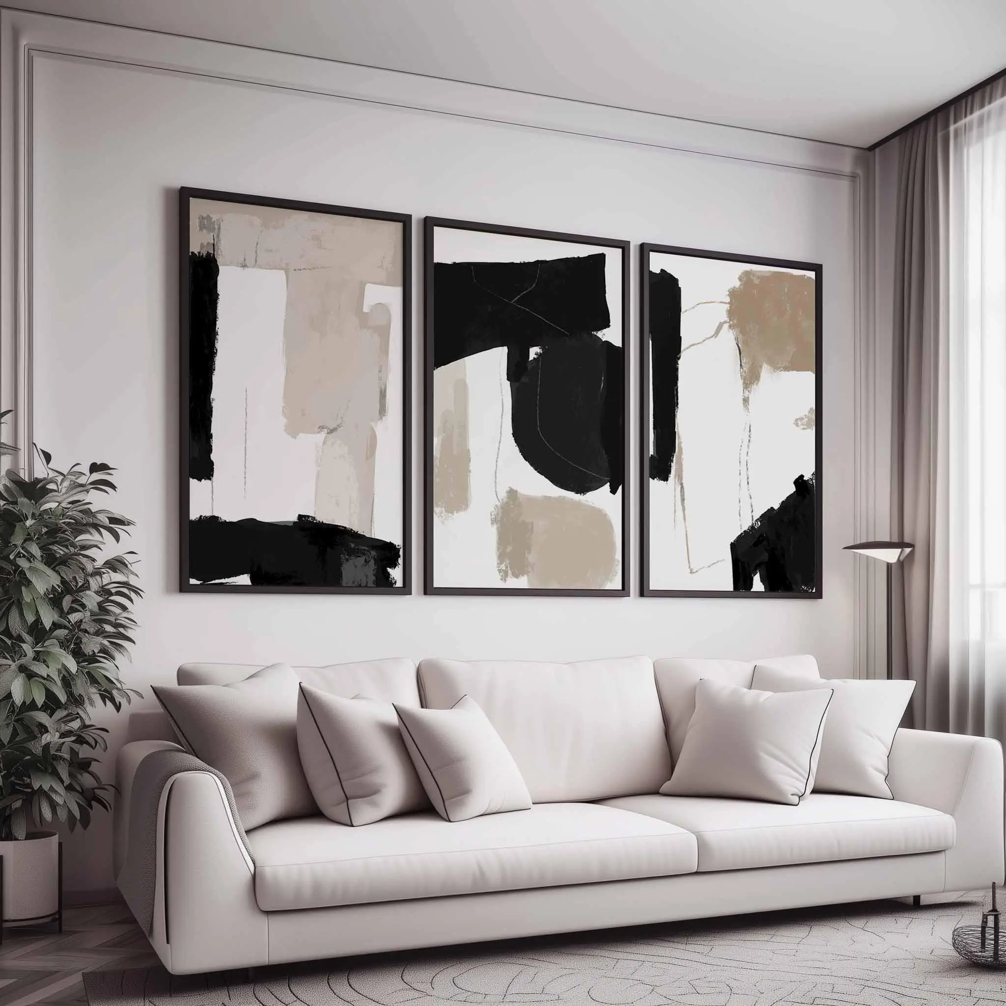 3-Piece Wall Art Set, Modern Abstract Gallery Wall Decor, Modern Abstract Design, Art Wall Decoration, Minimalist Posters, Neutral Color Bedroom Prints, Modern Home Decor