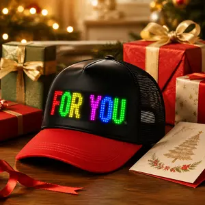 Smart LED Baseball Cap with Bluetooth App Control - RGB Customizable Scrolling Message Board Hat - Luminous Snapback for Parties, Concerts, Festivals & DIY Gifts