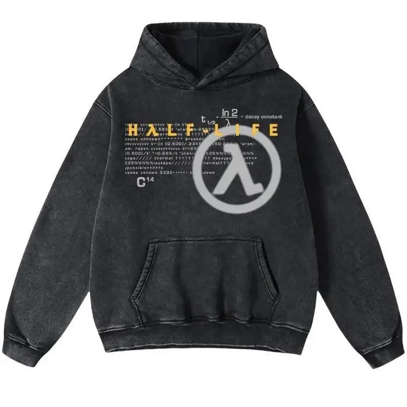 Half Life 1998 Washed TShirt, Hoodie heavyweights sweat shirts graphic t shirts for men Clothes Menswear Apparel Classic Cotton Soft graphic tee Casual Day