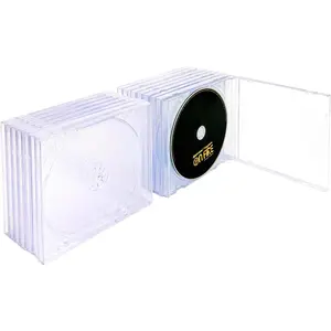 Single Clear CD Jewel Case - Pack of 15, CD holder case with Assembled Transparent Tray
