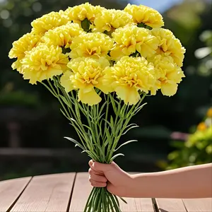 15pcs Artificial Carnation Bouquet, suitable for weddings, Mother's Day, home decoration, Home decor accessory, ideal for Valentine's Day, Plastic flowers, vase not included.