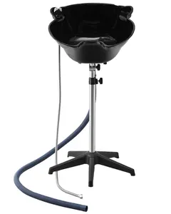 Portable Shampoo Bowl With Deep Sink, Adjustable Height And Angle For Comfortable Rinsing, Includes Drain Hose And Shower Head, Lightweight Hair Wash Basin For Barbershop, Salon, Spa Center And Home Use, Black