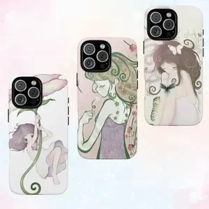 Whimsical Moon Girl Temachii Phone Case – Dreampop Aesthetic Style Cover for iPhone & Samsung Series
