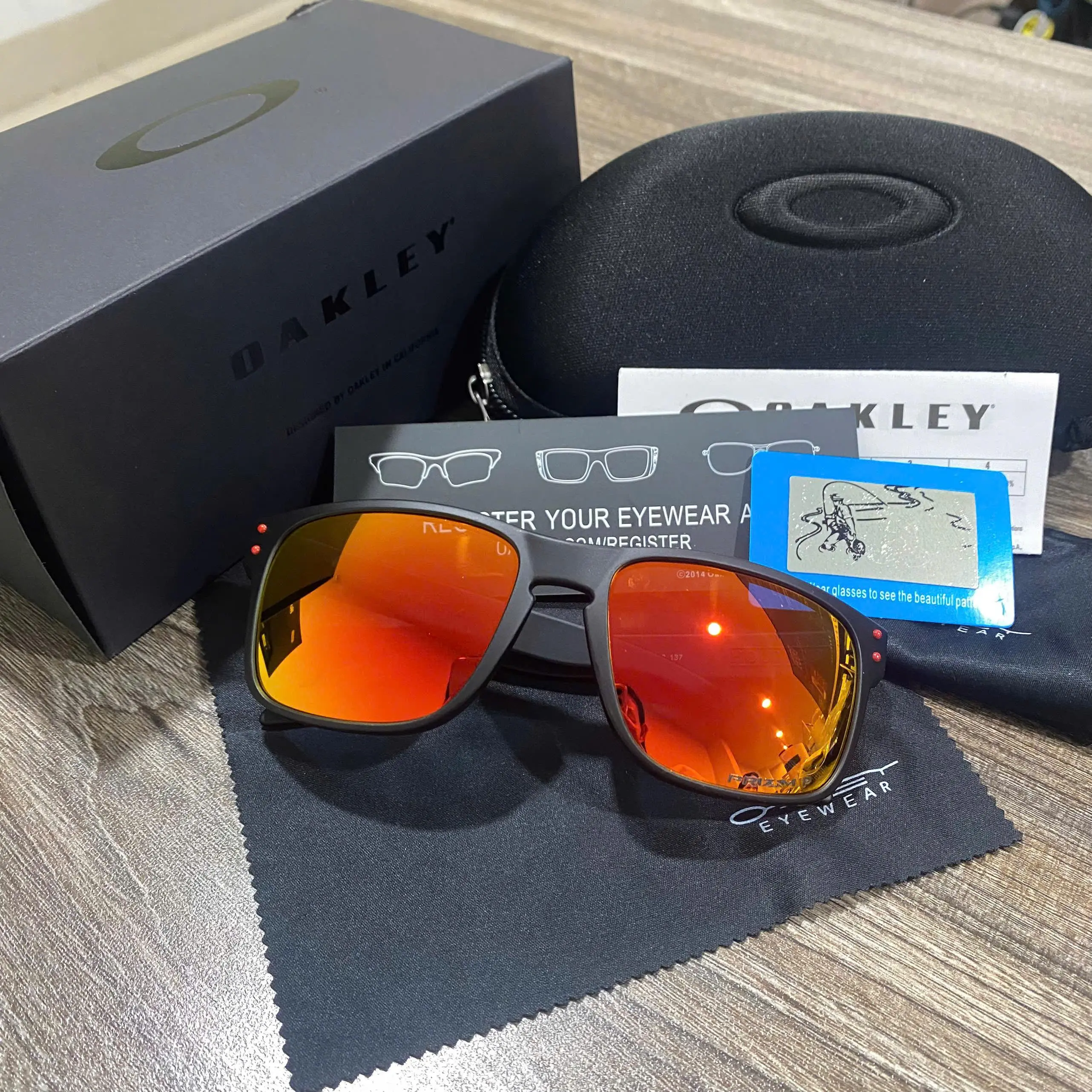 Holbrook sunglasses featuring a Black frame and Prizm Ruby Lenses, Gift For Men.