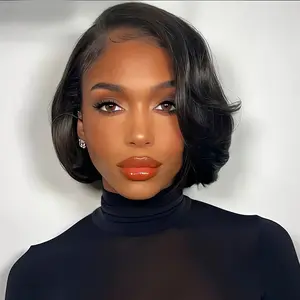 Wiggins Hair Stylist Side Part Layercut Straight Bob 10 Inch Wig Pre Cut 5x7 Lace Closure Ready To Go Bob Wig  Pre-plucked Human Hair Glueless Wig