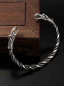 Vintage Nordic Viking Raven Open Bangle Bracelet, Unisex Punk Hip Hop Jewelry, Party Gift for Valentine's Day, Father's Day, Birthday