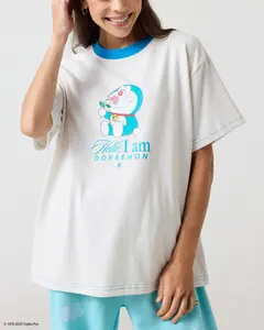 Doraemon Smell The Flowers Oversized Tee