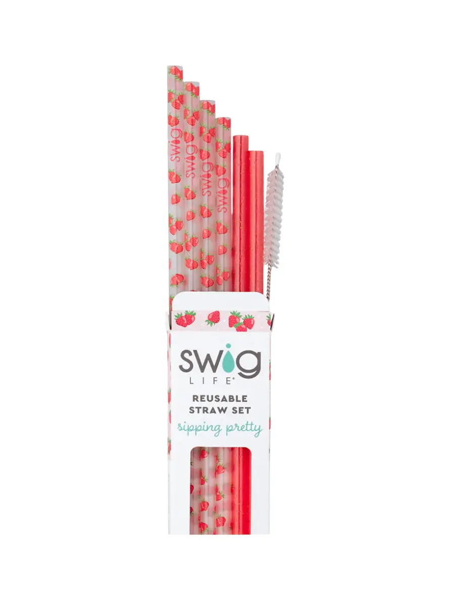 Swig | Reusable Straw Set - Strawberry Shortcake Swig | Reusable Straw Set - Strawberry Shortcake