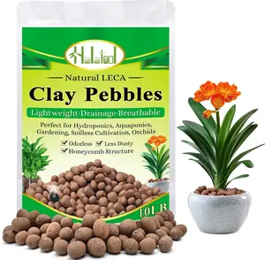10LB Leca Clay Pebbles for  4mm-16mm Clay Balls   Hydroton Leca Balls for Indoor  Hydroponic Growing Gardening Orchids Drainage Decoration Aquaponics