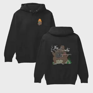 Sassy the Sasquatch Smoke 2 Sided Graphic Hoodie Casual Street Style Fleece Fabric Pullover Hooded Sweatshirt Tops Trendy for Women for Men