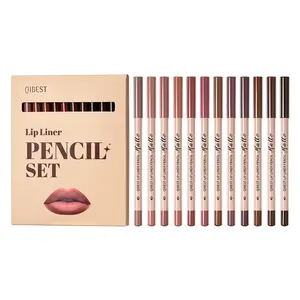 12 Color Matte Lip Liner Set, Lip Liner Pencils,Long-lasting Lipstick,Non-decolorizing Hook Lip Pen,Makeup