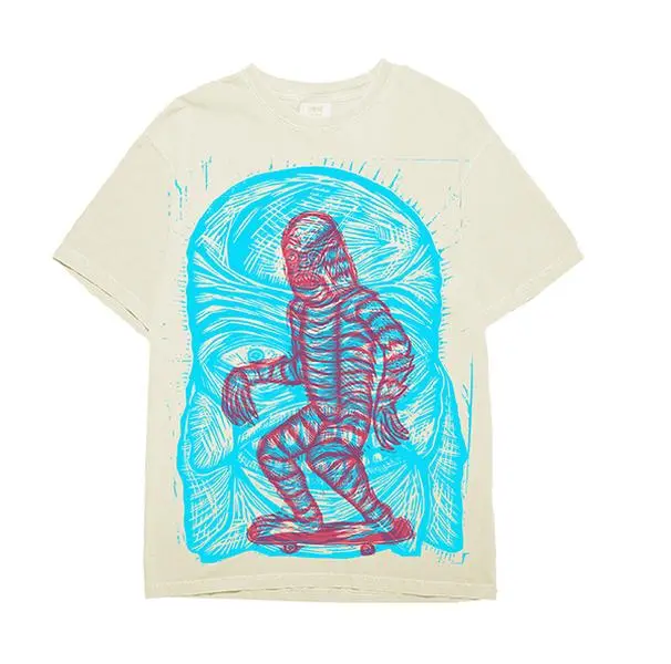 Men's Casual Cotton Handmade Graphic-Print Round Neck Short-Sleeve T-Shirt - Menswear Streetwear Tshirt for Everyday Wear
