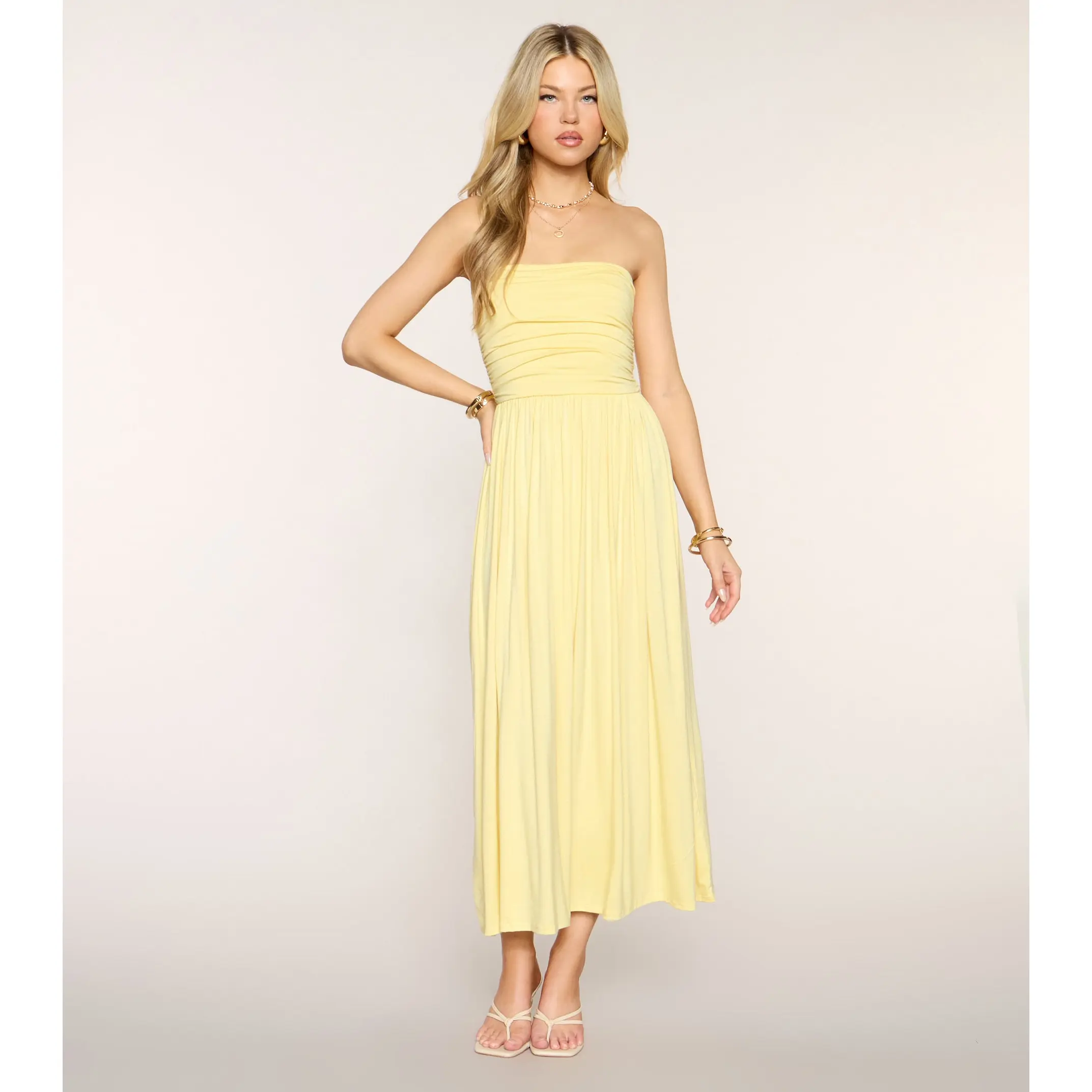 Weekend Glow A-Line Midi Tube Dress