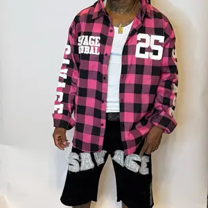 Pink SAVAGE SZN flannel shirt Top
