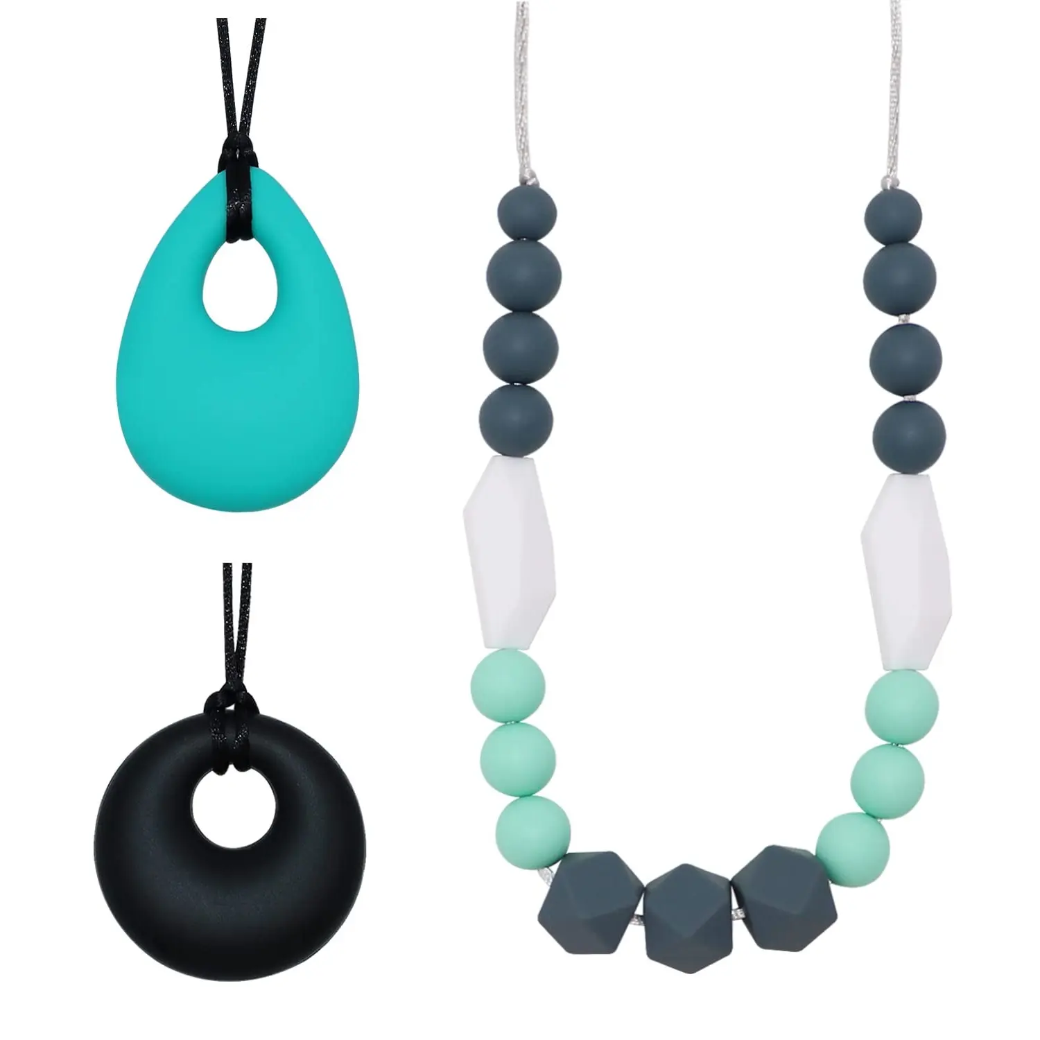 BY-FAN19 Sensory Chew Necklaces for Boys Girls and Adults, Silicone Chewy Necklace for Kids with Autism Anxiety ADHD SPD, Sensory Chew Necklace Reduce Chewing Biting Fidgeting for Adult Chewer