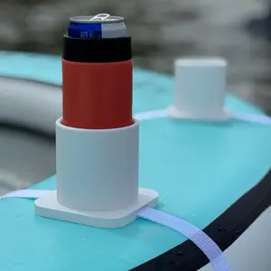 The CenterConsole Slim Can Coozie Drink Holder - Fits All Popular Slim Can Coozies - No Magnets - Ideal for Boating & Sandbar Floating - 3D Printed Strap-On Accessory