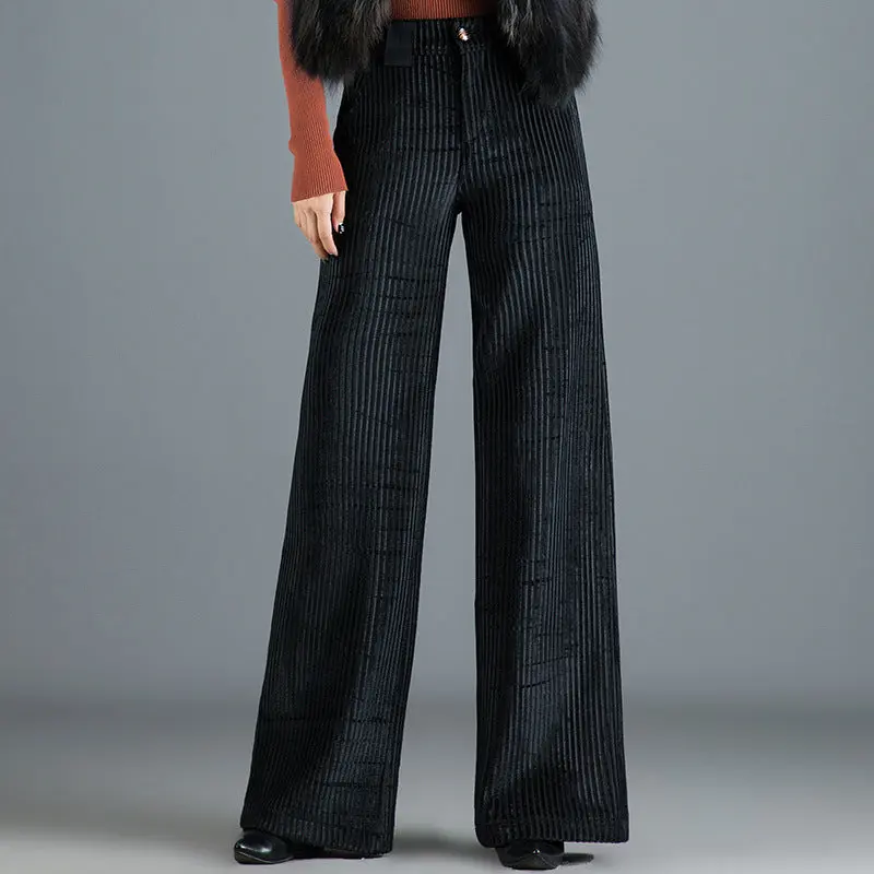 Aura Luxe Velvet Wide-Leg Trousers