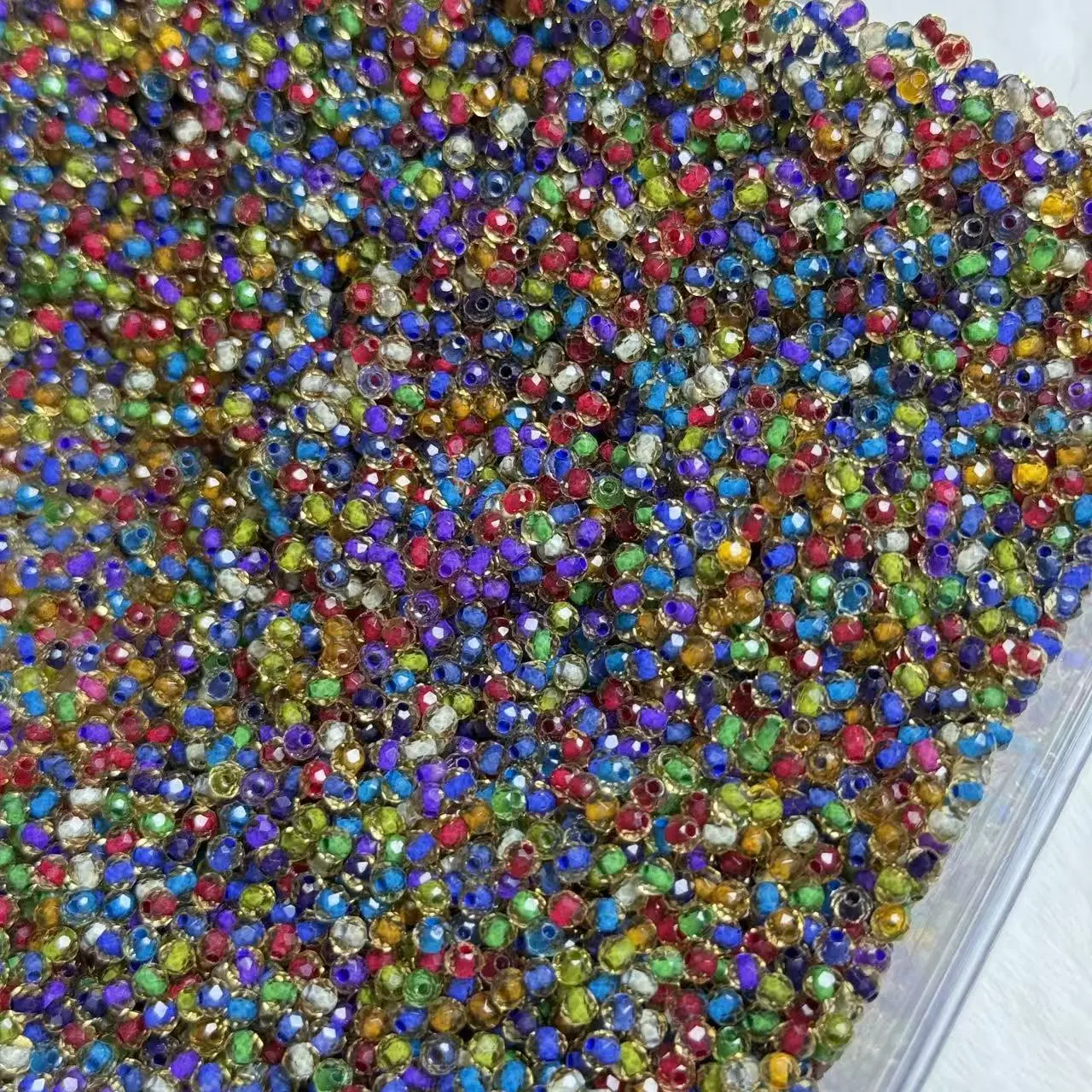 【A200】3mm Disco Injected Color Glass Beads MIX 30ml
