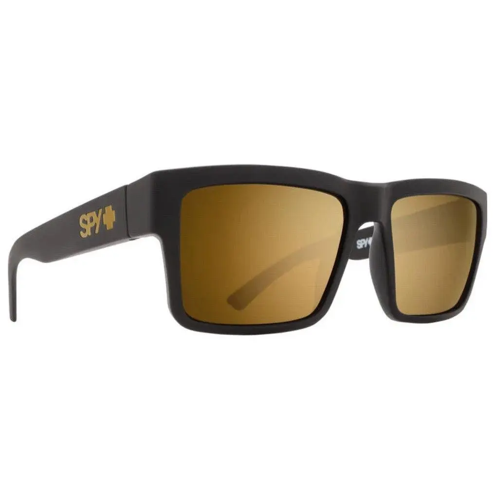 Spy Optic MONTANA Sunglasses - Soft Matte Black / Happy Bronze GOLD Spectra Mirror Lens