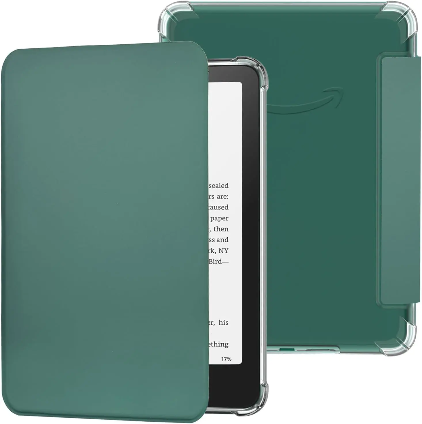 Case for 7'' All- Kindle Paperwhite 12th Generation 2024 & Kindle Colorsoft Signature Edition, Ultra Slim PU Leather Clear Soft Flexible TPU  Cover with Auto Wake/Sleep, Midnight Green