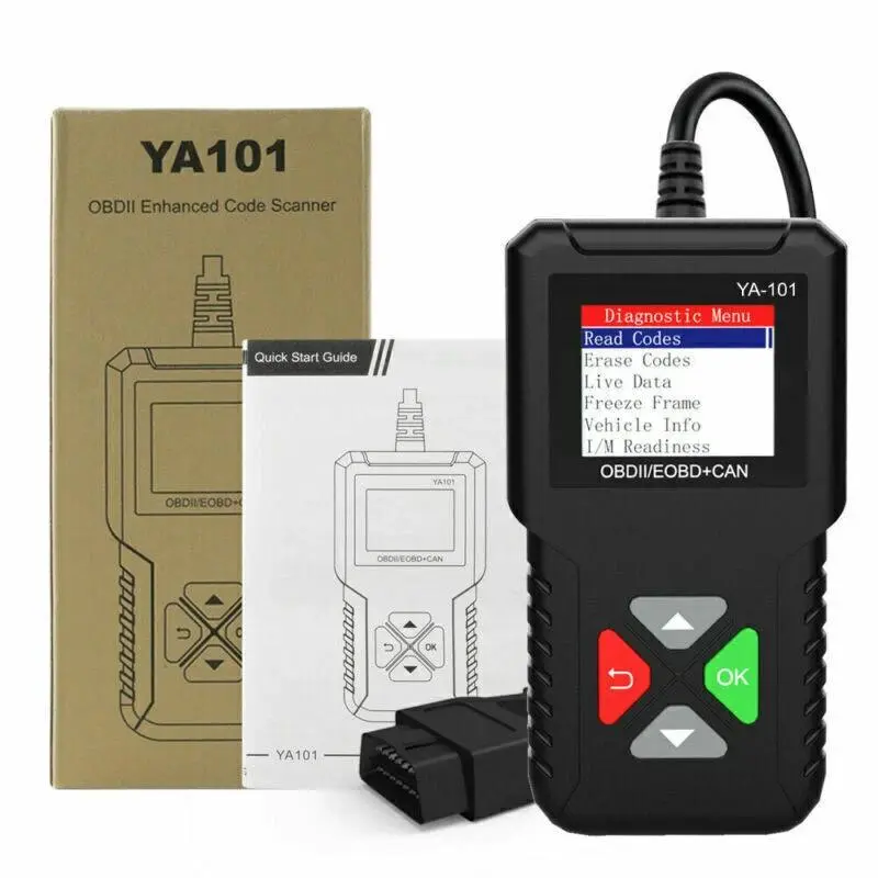 OBDResource YA101 Compact OBD2 Scanner Code Reader, SMOG & Emissions-I/M Readiness Check Tool, Live Data Display for Daily Driving Engine Light Diagnostics, Displays Live Data