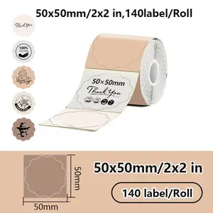 5 Color Thermal Label Paper Roll, Phomemo M110/m200/m220 Compatible, Creative Floral Design Sticker Labels, Durable Adhesive Tape, Labels For Printers, Thermal Printing Labels