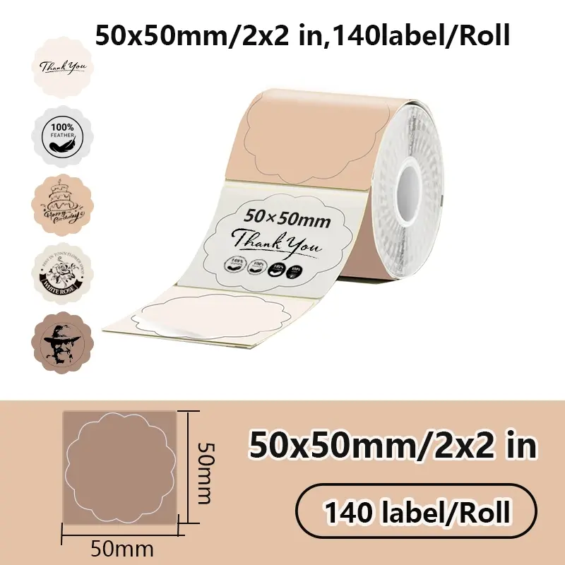 5 Color Thermal Label Paper Roll, Phomemo M110/m200/m220 Compatible, Creative Floral Design Sticker Labels, Durable Adhesive Tape, Labels For Printers, Thermal Printing Labels, Rolls Labels