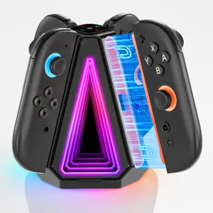 RGB Charging Dock for 2025 Nintendo Switch 2 JoyCon,Joycon 2 Controller Charging Station, Magnetic Fast Charger Station with Charging Cable for Switch 2 Accessories