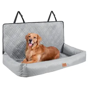 【SummerFinds】VEVOR Dog Car Seat,  , Waterproof Dog Booster Seat for Car, Pet Car Seat with Clip-On Safety Leash, PP Cotton Filling, Dog Car Bed for Medium & Large Dog up to 100 lbs, Gray
