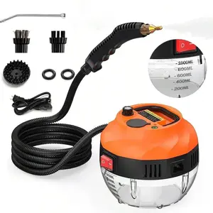 Handheld Steam Cleaner 2500W High Pressure Steam Cleaner For Home, Steamer For Cleaning With 3 Brush Heads, 2 Washers & Extended Rod, Steam Cleaner For Upholstery Kitchen Air Conditioning Bathroom To Remove Grime, Grease, Oil Fume, And More