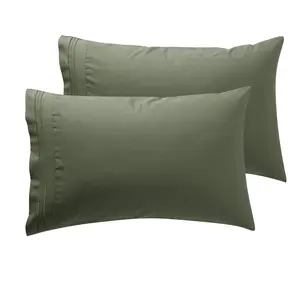 Nestl Pillow Cases Premier 1800, Luxury Soft Microfiber Pillow Case Sleep Covers, Hypoallergenic Sleeping Encasements, Standard Size Pillow Cases Set of 2 Pieces, Olive Green