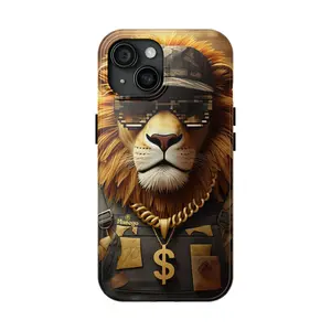 King Masego  Tough Phone Cases with Cool Lion Design, Animal Lovers Gift, Trendy Phone Cover, Unique Accessories for Teenagers, Birthday Present Durable Protective for Smartphone Cellphone Luxury Shockproof Casing