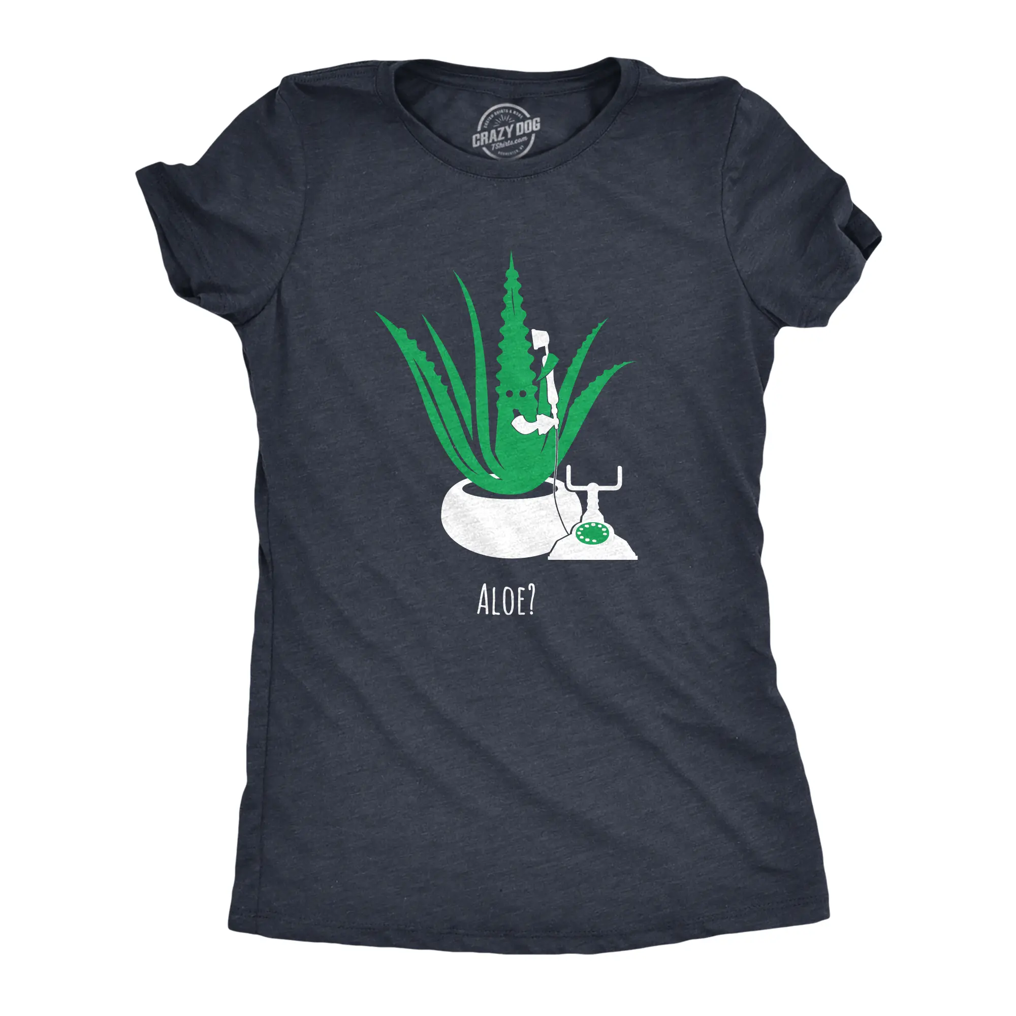 Womens Aloe Phone Call T Shirt Funny Sarcastic Plant Greeting Graphic Novelty Tee for Ladies Funny Womens T Shirts Cute Vintage Fashion Casual Ladies T-Shirt Gift Funny Sarcastic Top Women's Novelty Tees Navy