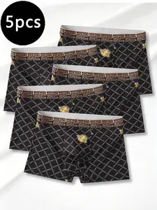 Men's Daily Wear Boxers, Antibacterial Breathable Low Rise Trunks, Elastic Seamless Comfort Underwear, Ideal for Everyday Use, Performance Boxer Briefs, Stretchy Boxer Briefs