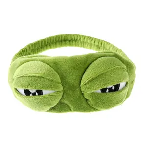 Adorable Sad Frog Sleep Mask, Stylish Shimmering Plush Eye Mask, Soft Cotton Lining for Sensitive Skin, Light Blocking, Perfect for Travel Yoga Napping, Must Have Sleep Accessory