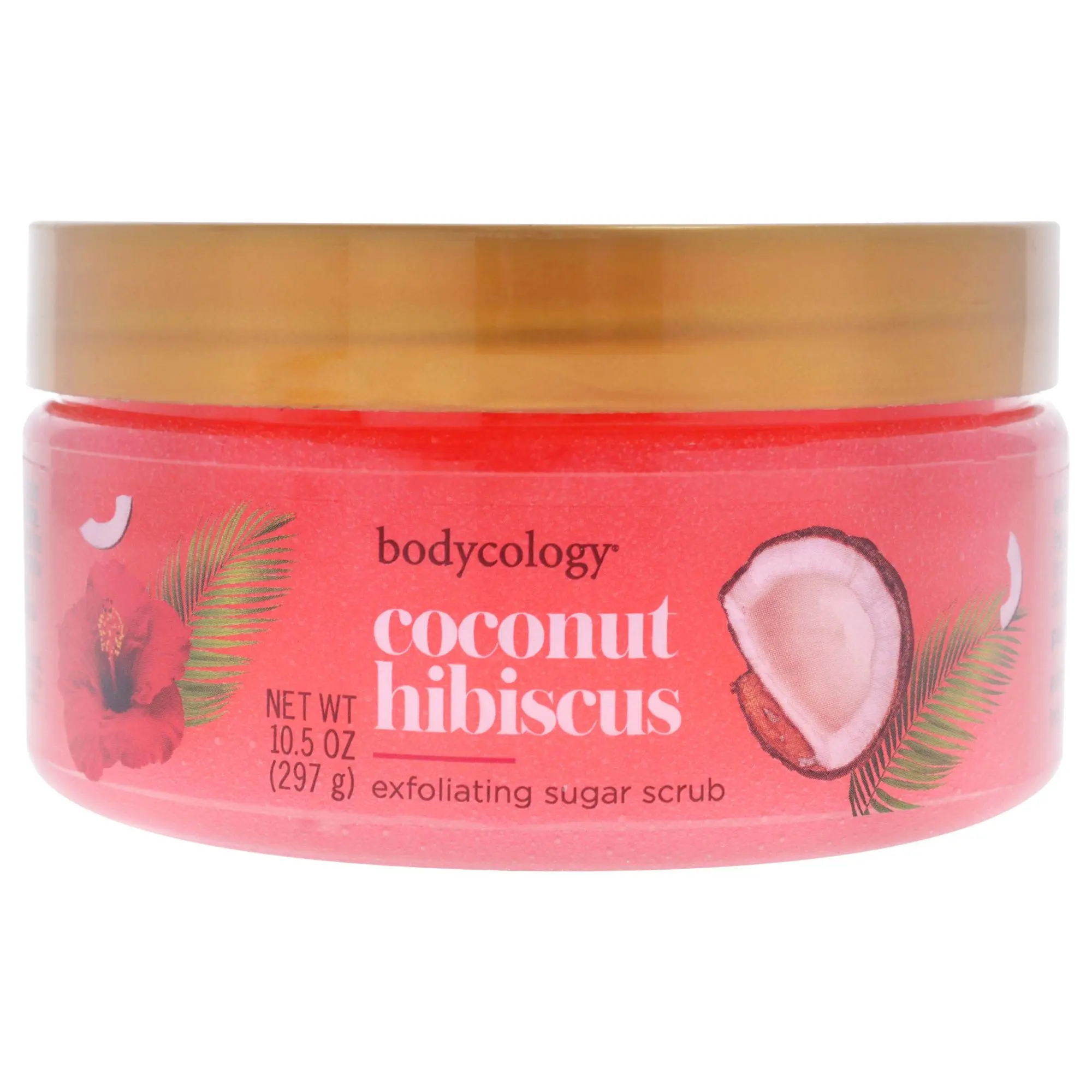 Bodycology Coconut Hibiscus Exfoliating Sugar Scrub for Women - 10.5 oz, Luxurious Body Care Cosmetic with Cleansing, Refreshing Benefits, 10.5Oz
