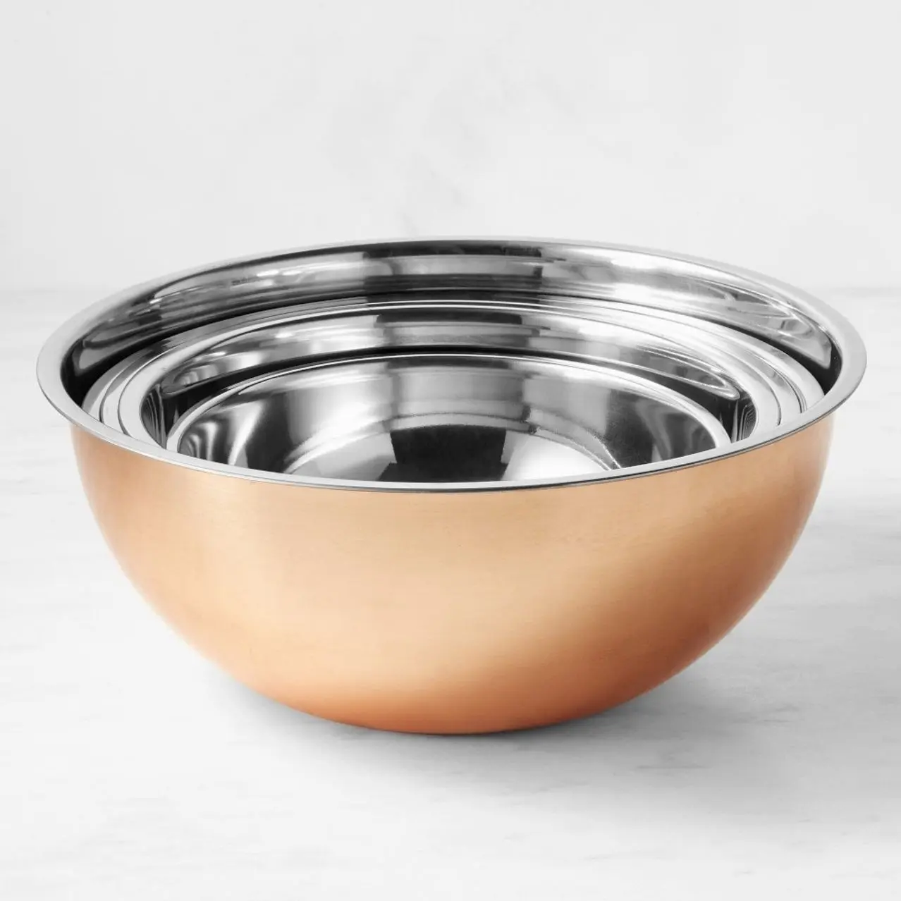 Williams Sonoma Copper Mixing Bowls, Set of 5