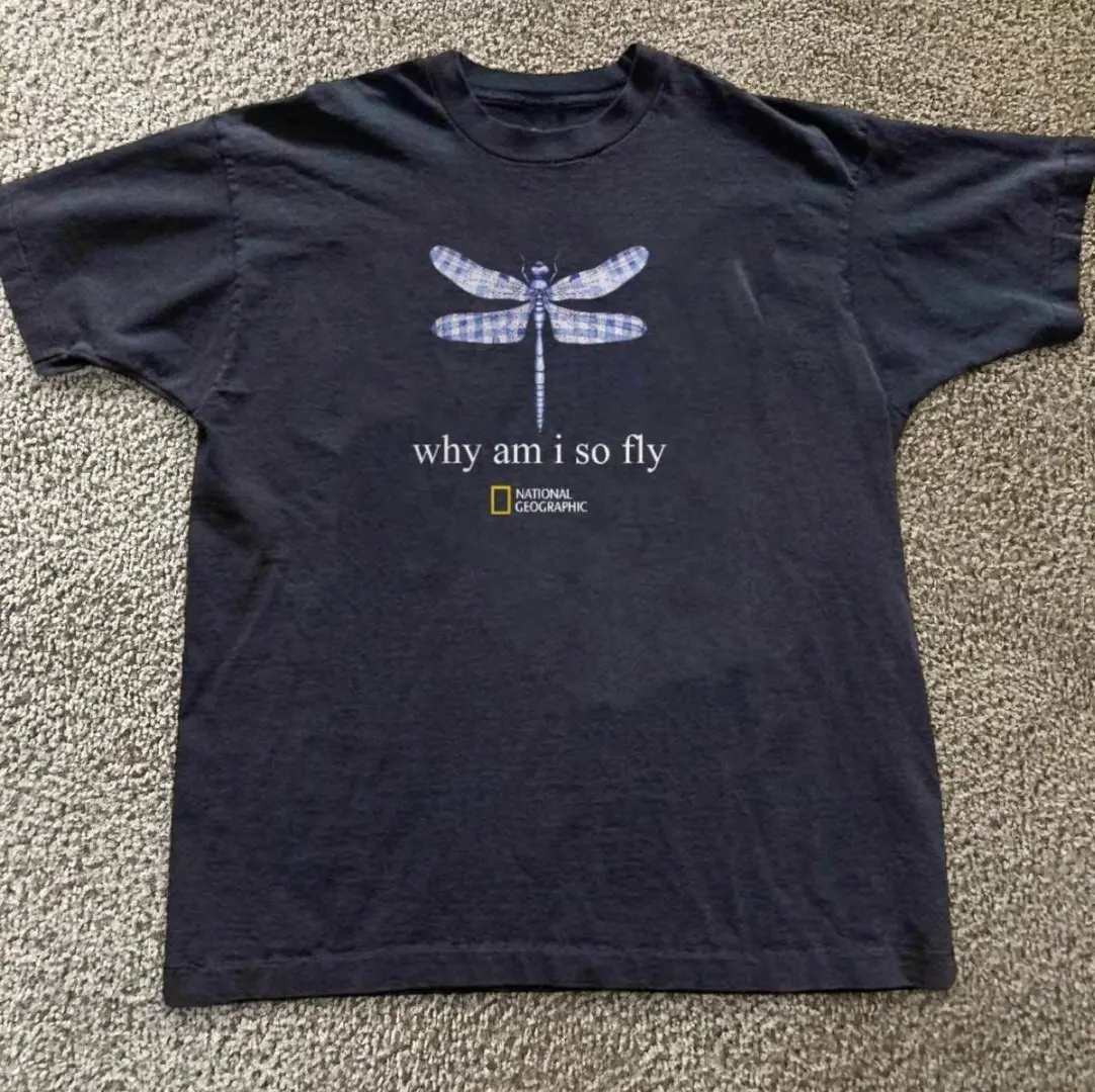 Blue Dragonfly T-Shirt, Animal Tee, Gifts Shirt, Unisex Vintage Graphic Tees Gothic Grunge Y2k Emo Scene Amity Affliction Style Clothes Men Women Streetwear
