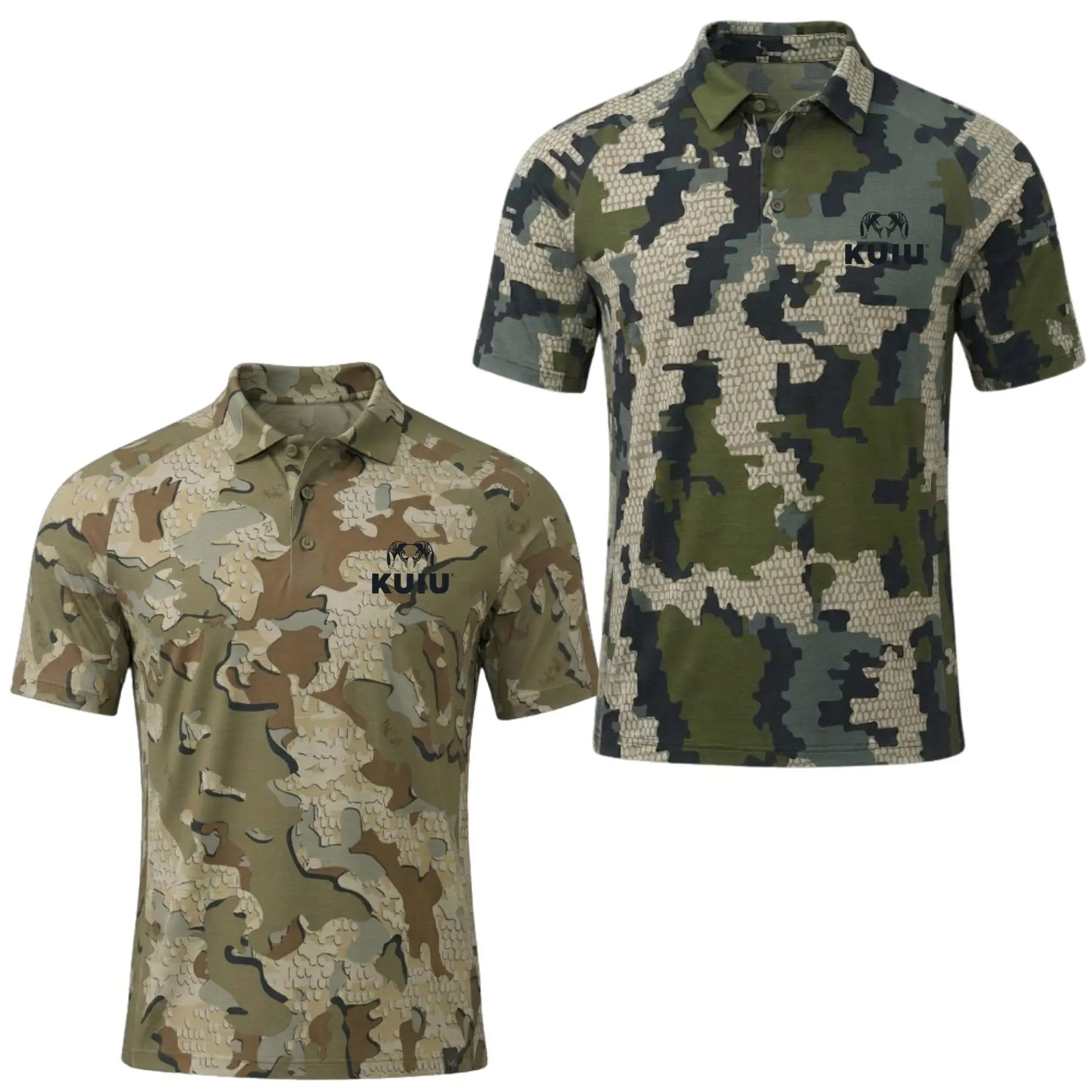 Kuiu ULTRA Merino 120 LT SS Crew T-Shirt, Green Woodland Camouflage Shirt, Tactical Outdoor Tee, Moisture Wicking Athletic Shirt, Breathable Fishing Shirt, Lightweight Hiking Tee