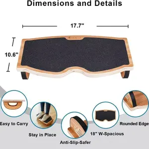 Balance Board for Adults – Wooden Wobble Board for Standing Desk, Core Training – Non-Slip Fitness Equipment for Home Gym, Office & Balance Training (Supports 265 LBS),Creative wooden office desk with solid wood footrest, solid wood footrest shelf,