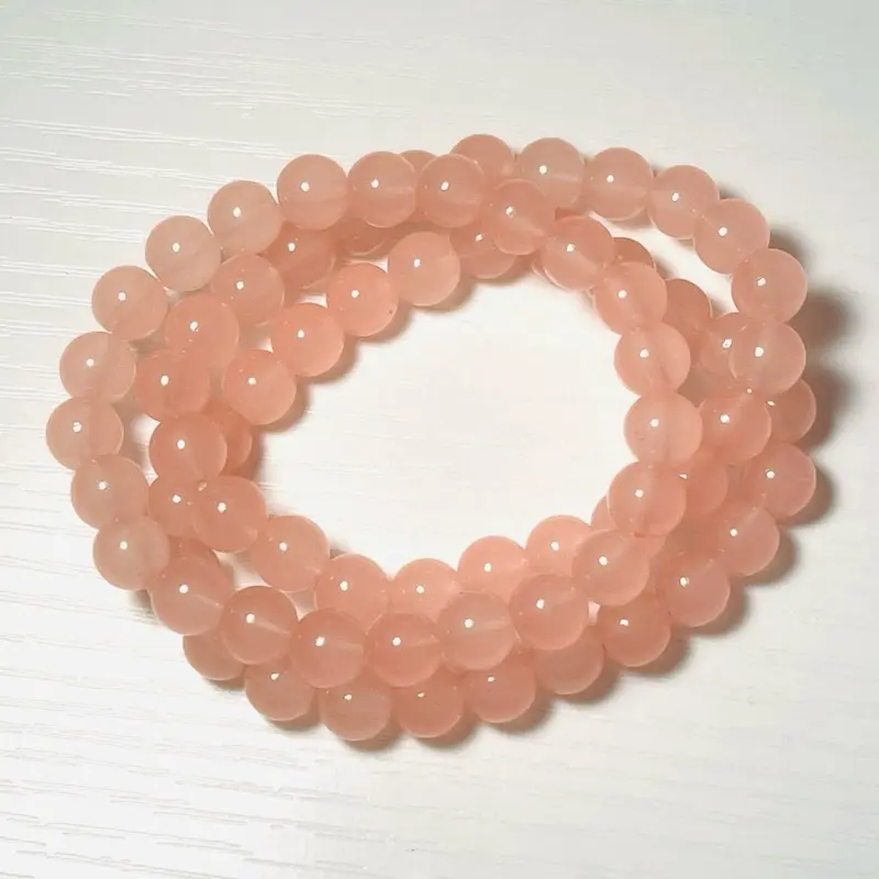 7” Pink Lemonade Glass Beaded Bracelet