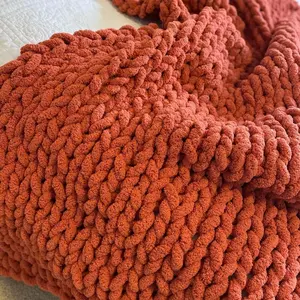 Chunky Knit Blanket - Soft and Cozy Materials for Snuggling on Chilly Nights - Handmade with Love