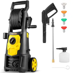VEVOR Electric Pressure Washer, 2000 PSI 1.65 GPM Portable Pressure Washer with 30 ft Hose & Reel, 5 Quick Connect Nozzles, Foam Cannon, ETL Listed for Cleaning Patios, Cars, Driveways