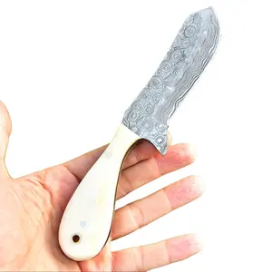 Custom Handcrafted Damascus Steel Fixed Blade Skinner Knife Chef Kitchen Meat Outdoor Knife With Sheath