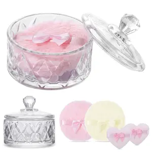 Mother Day Gift 5 Pcs Dusting Powder Container with Puff Set, Pink Mom Gifts Large Body Powder Puff and Container First Mothers Day Gifts for New Mom Wife