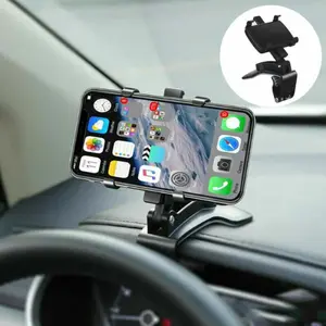 Mobile Phone Holder for Car, Dashboard/Dash Mount, Sun Visor Clip-on Bracket Stand for Smartphone, Cellphone, GPS