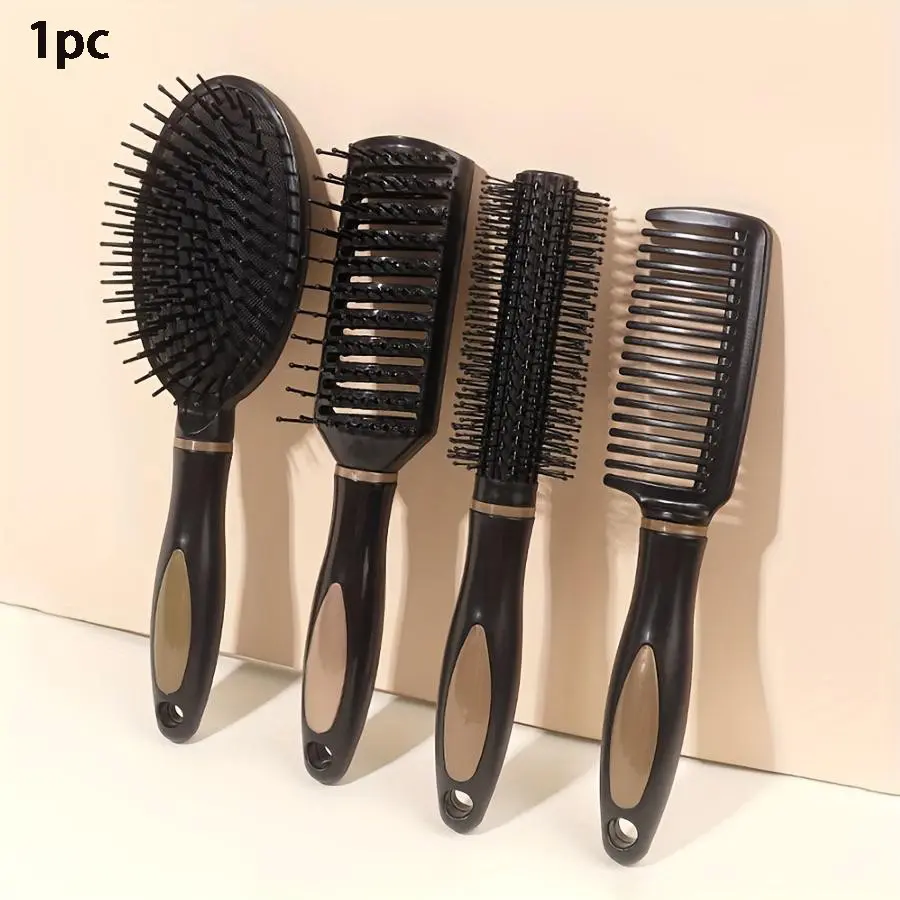Anti-static Hair Roller Comb, Rubber Handle Hair Brush, Heatless Styling Tool for Women & Men, Suitable for Multiple Scenarios, Hair Styling Combs