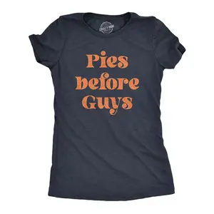 Womens Pies Before Guys T Shirt Funny Thanksgiving Dinner Dessert Graphic Novelty Tee Funny Womens T Shirts Cute Vintage Fashion Casual Ladies T-Shirt Gift Thanksgiving Tops for Women Funny Food Top Women's Navy